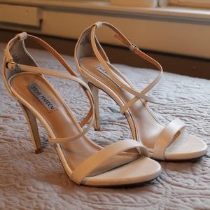 Steve Madden White Strappy Stilletos